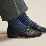 Steel Blue & Light Grey – Super-durable Lisle Cotton