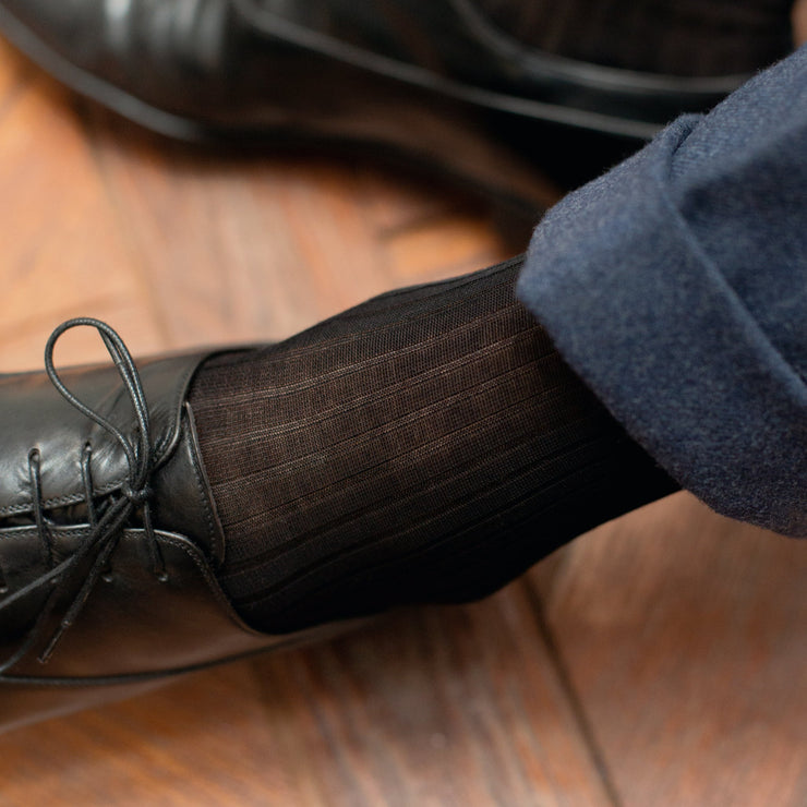 Black high socks 100% Cotton lisle Mazarin – Mes Chaussettes