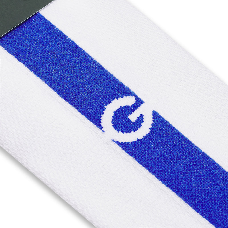 Individual monogrammed sock - White & Royal Blue