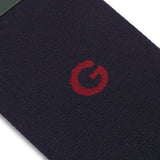 Chaussette monogrammée à l'unité - Bleu marine & Rouge