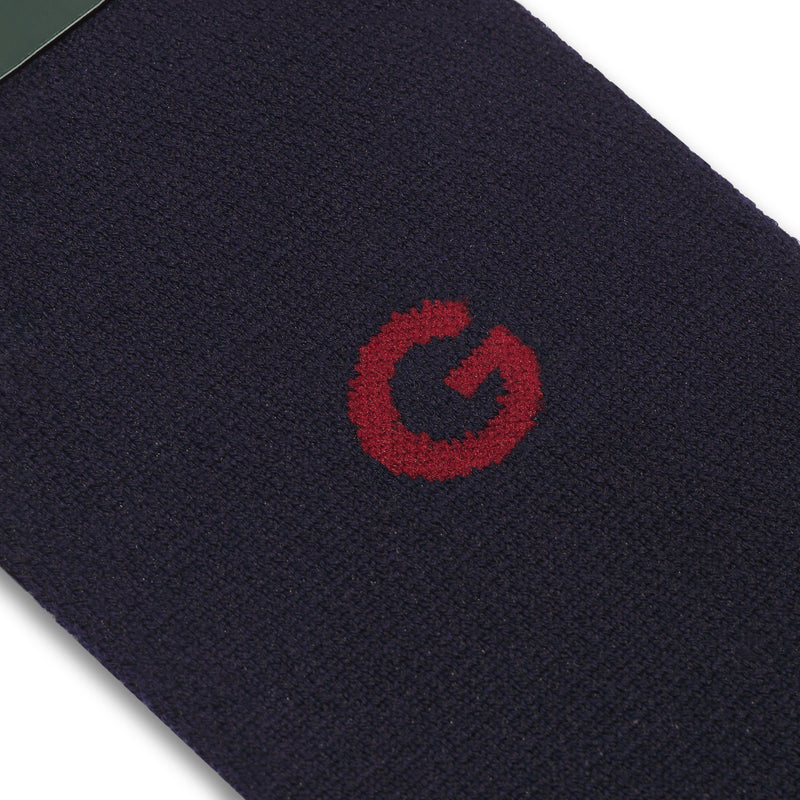 Individual monogrammed sock - Navy blue & Red