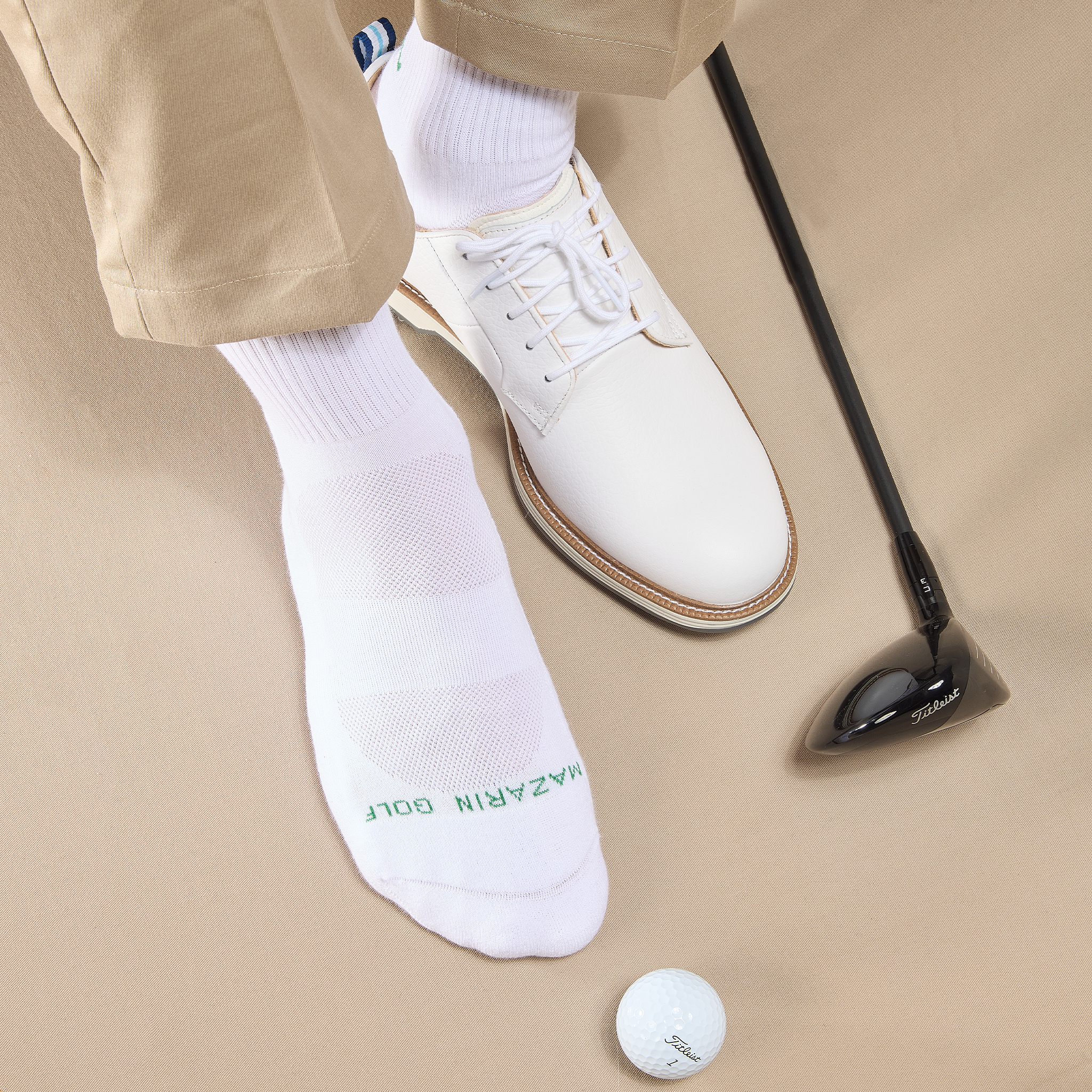 Blanc & Vert vif - Golf - Coton