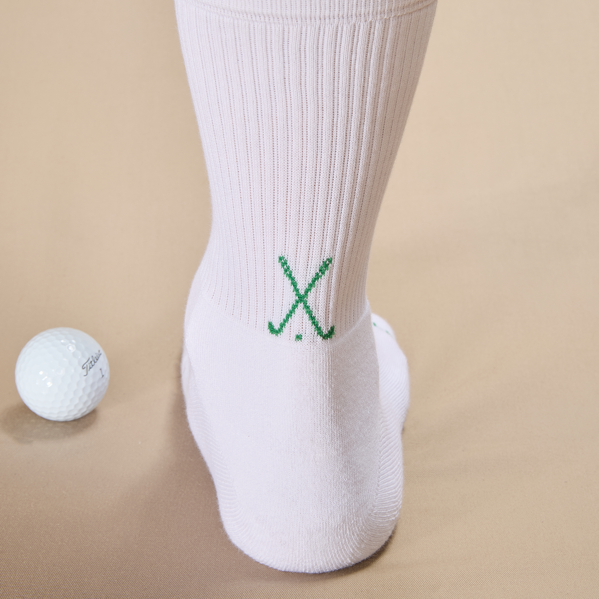 Weiß & Leuchtendgrün - Golf - Baumwolle