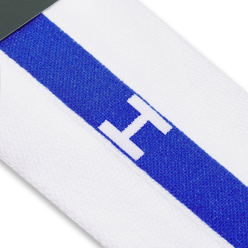 Individual monogrammed sock - White & Royal Blue