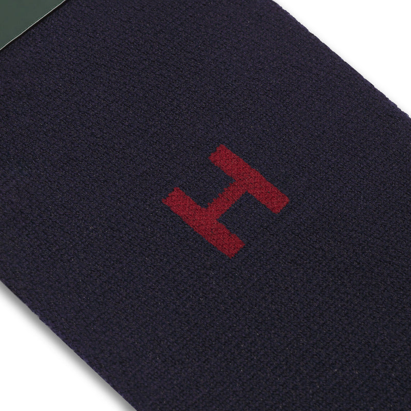 Individuelle Socke mit Monogramm - Marineblau & Rot