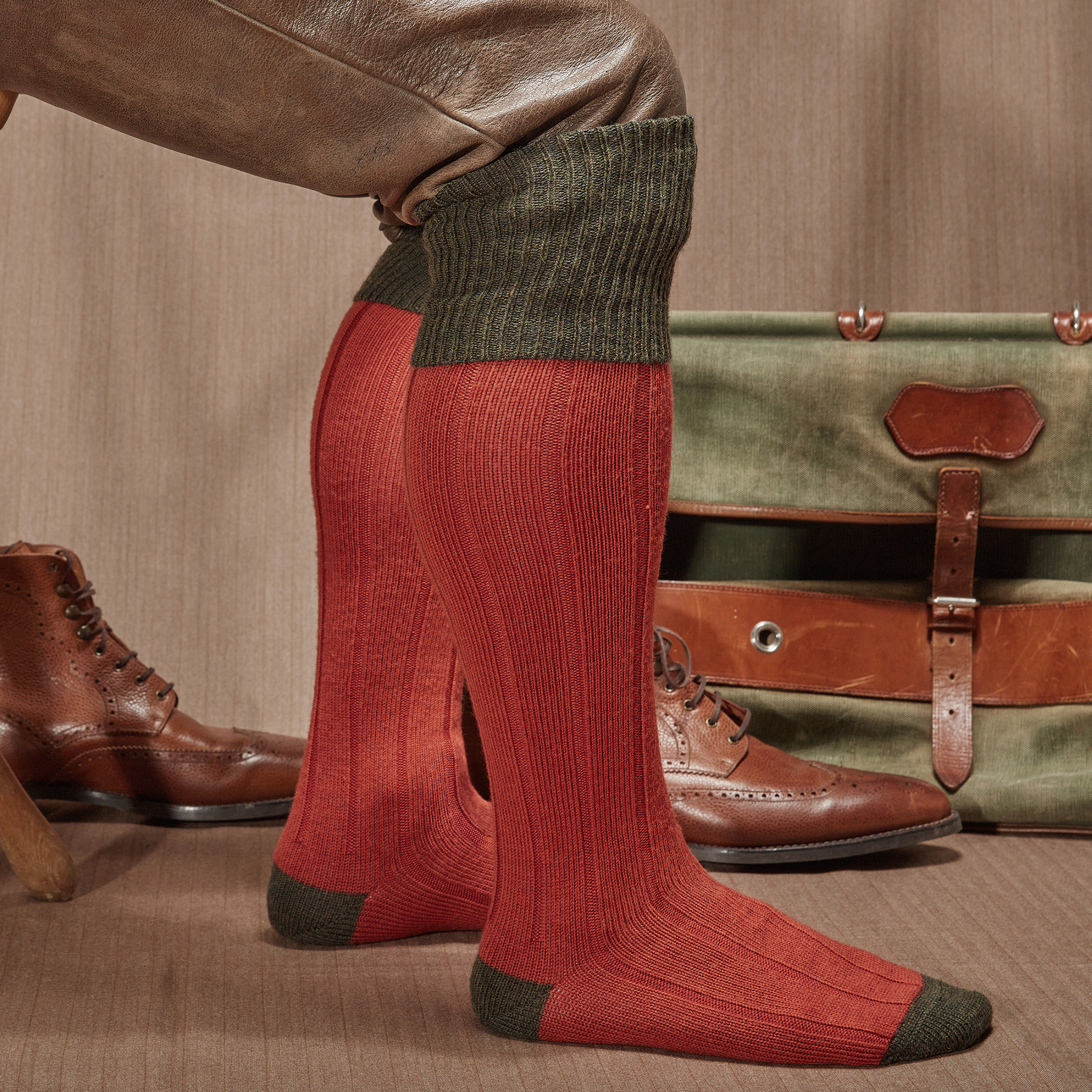 Rust & Green - Wool
