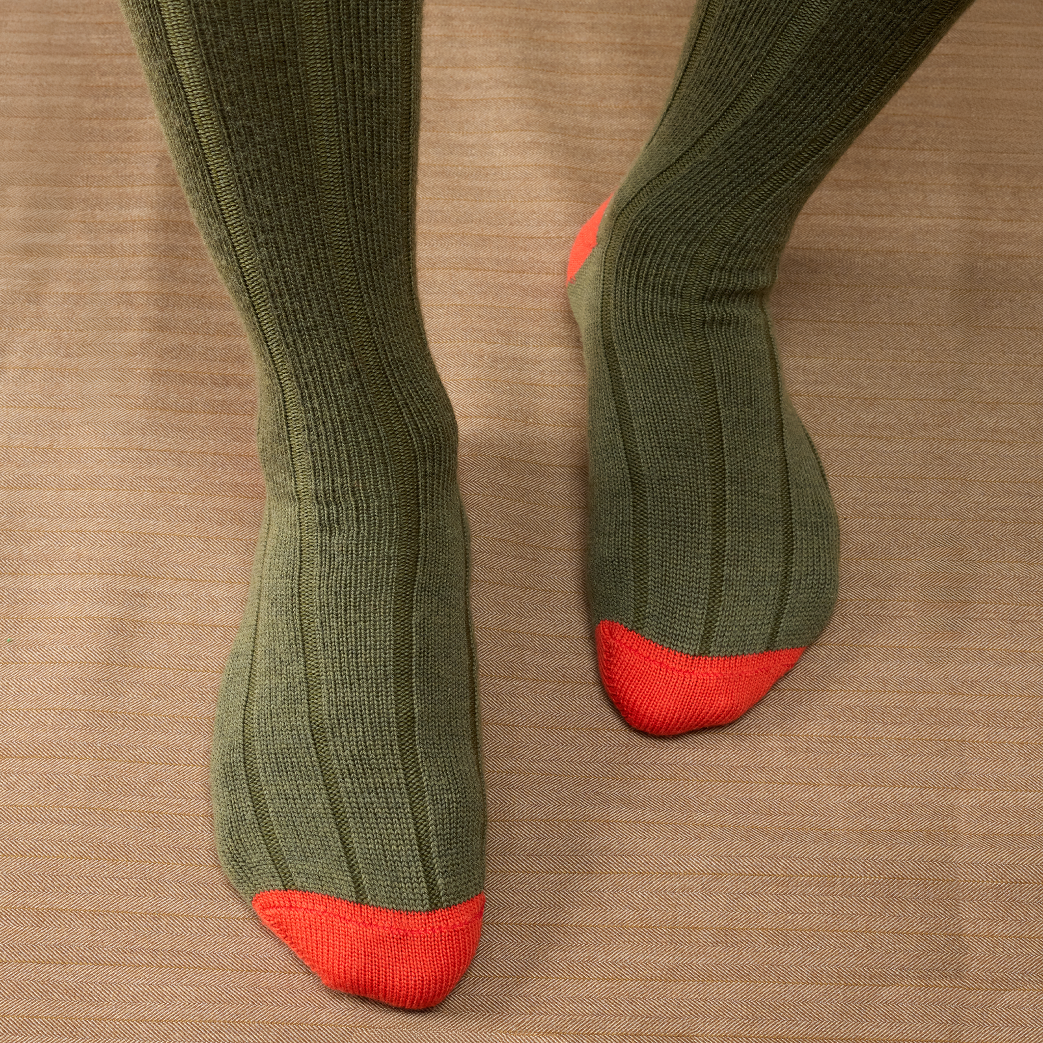 Sage Green & Orange – Wool