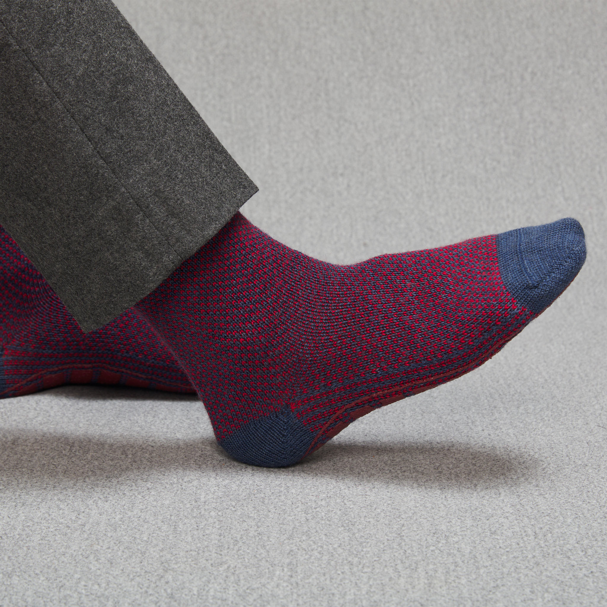 Chaussettes d'intérieur Bleu & Rouge - Laine