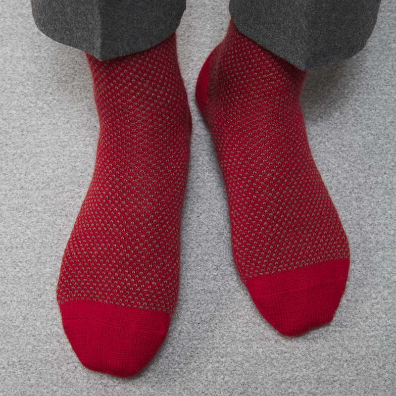 Chaussettes d'intérieur Rouge - Laine