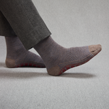 Chaussettes d'intérieur Taupe & Bleu - Laine