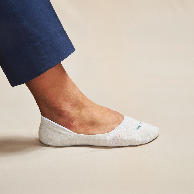 Protège pied beige lin coton avec bande antiglisse Mazarin