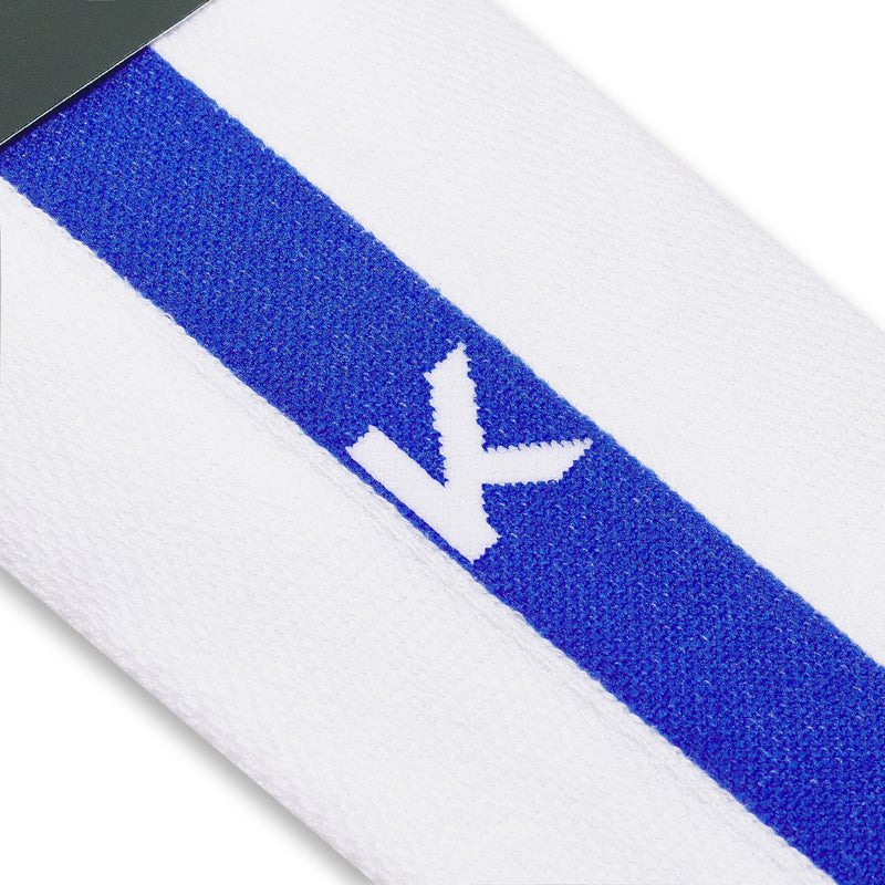 Individual monogrammed sock - White & Royal Blue