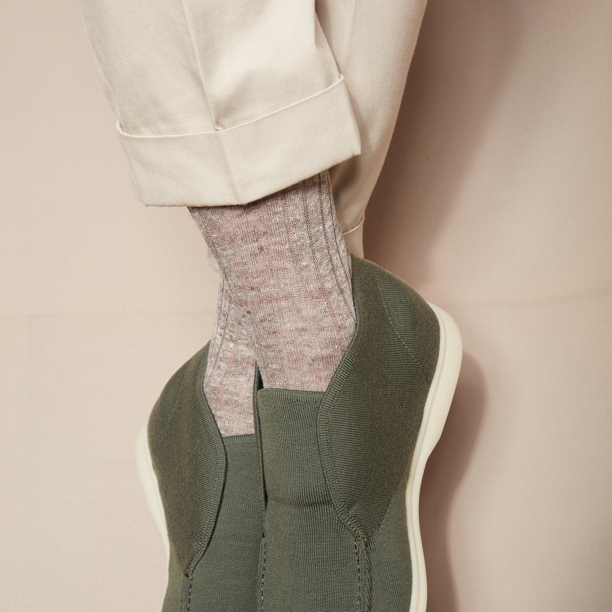 Beige Meliert - Leinen