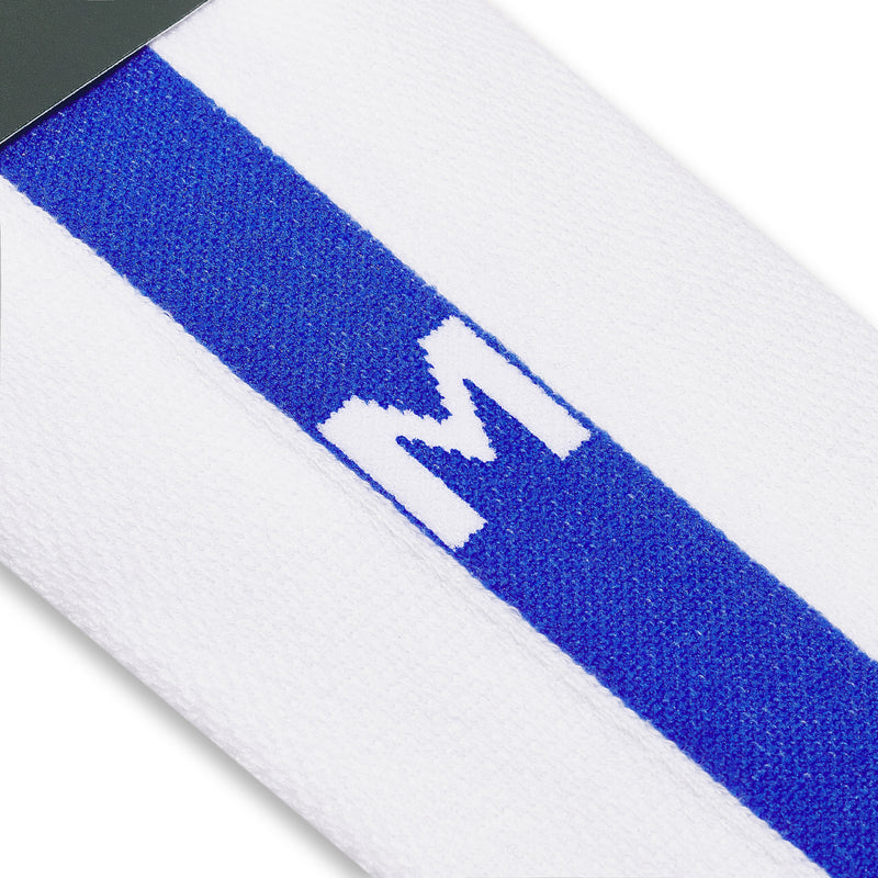 Individual monogrammed sock - White & Royal Blue