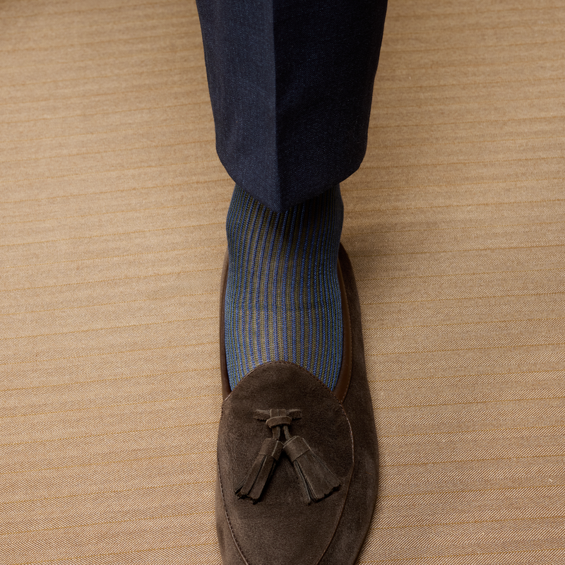 カーキグリーン＆ミッドナイトブルー – コットンリスル