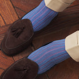 Sky Blue &amp; Raspberry - Super-strong Cotton lisle