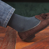 Khaki &amp; Blue - Deckchair - Super-strong Cotton lisle