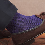 Purple &amp; Navy - Caviar - Wool &amp; Cotton