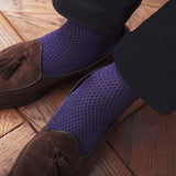 Purple &amp; Navy - Caviar - Wool &amp; Cotton