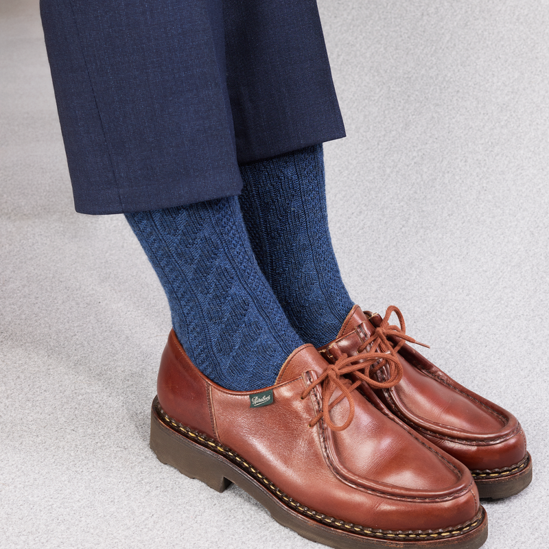 Bleu acier - Torsades - Super-solide Laine