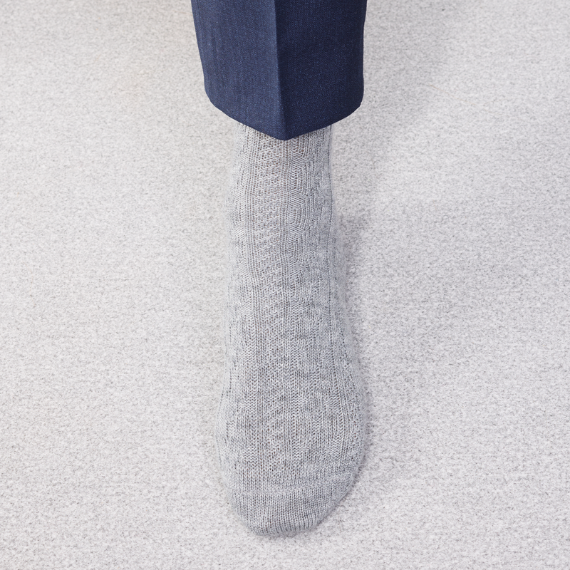 Gris clair - Torsades - Super-solide Laine