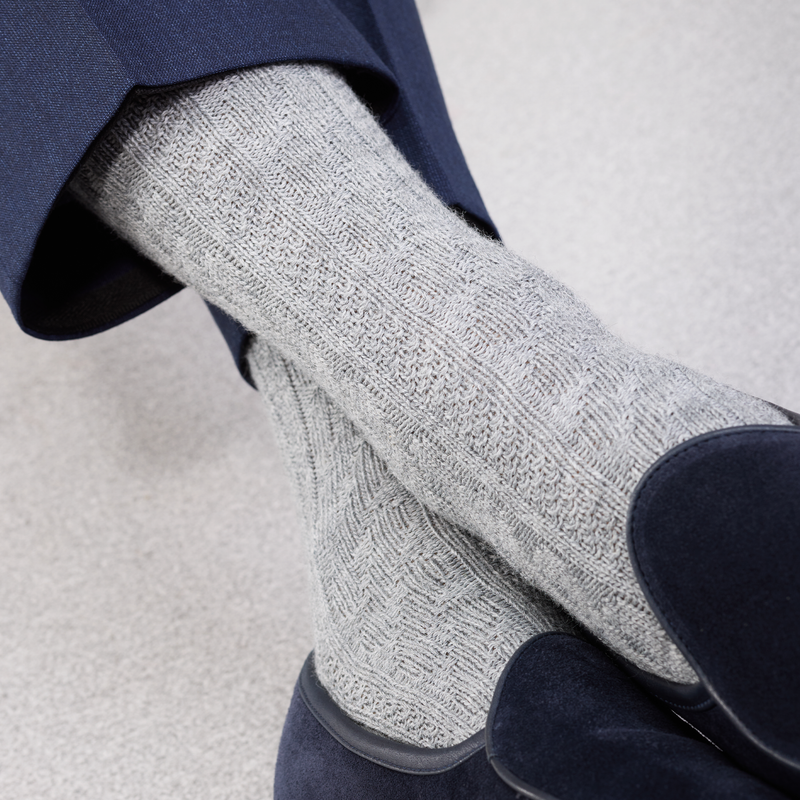 Gris clair - Torsades - Super-solide Laine