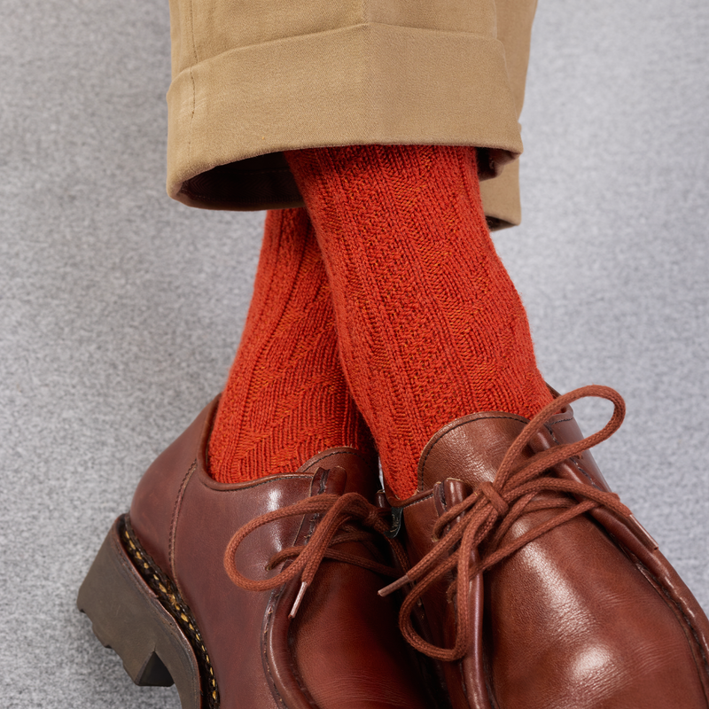 Orange - Torsades - Super-solide Laine