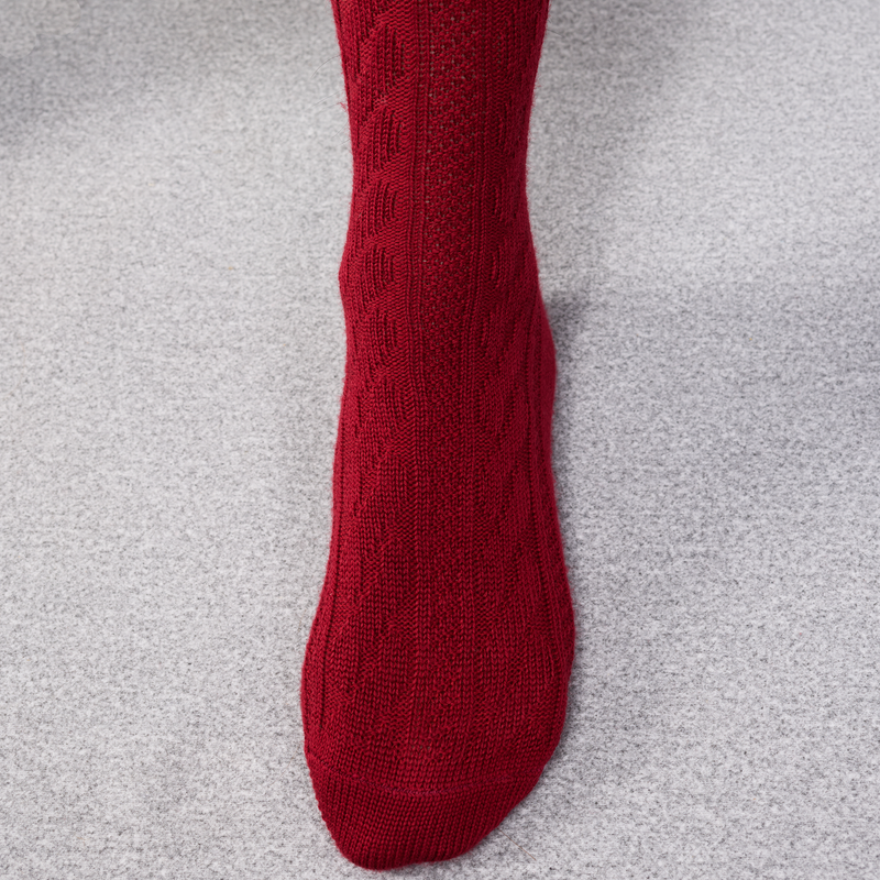 Rouge grenat - Torsades - Super-solide Laine