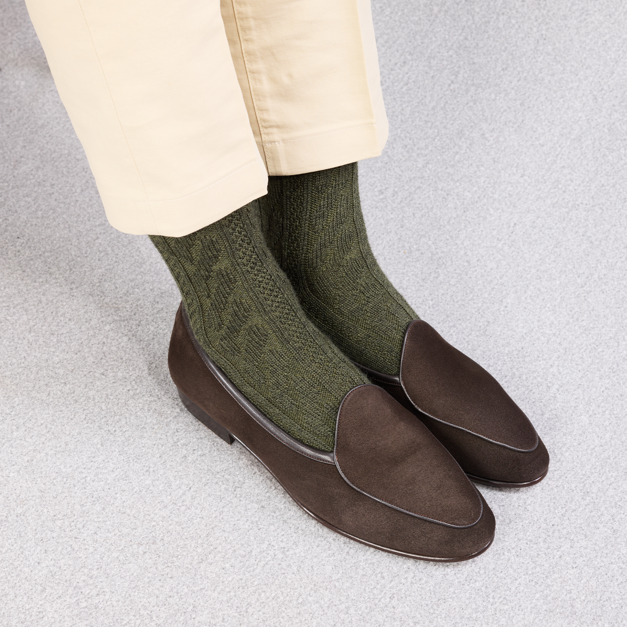 Verde Kaki – Trenzado – Lana Súper-Resistente