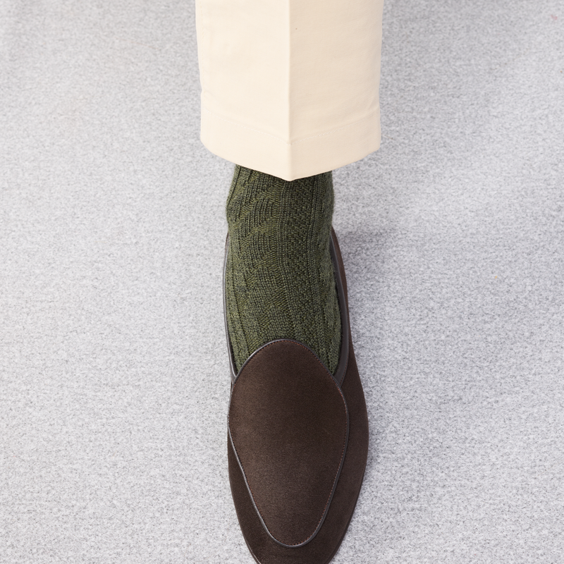 Vert kaki - Torsades - Super-solide Laine