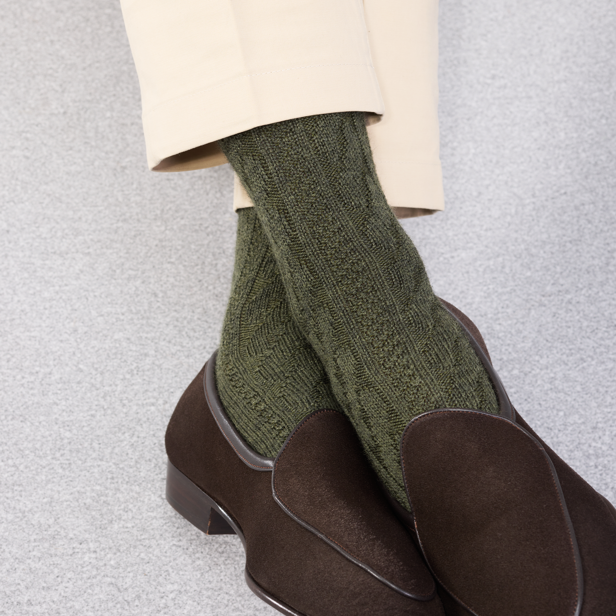 Verde Kaki – Trenzado – Lana Súper-Resistente