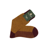 Mustard & Burgundy - Houndstooth - Super-durable Wool