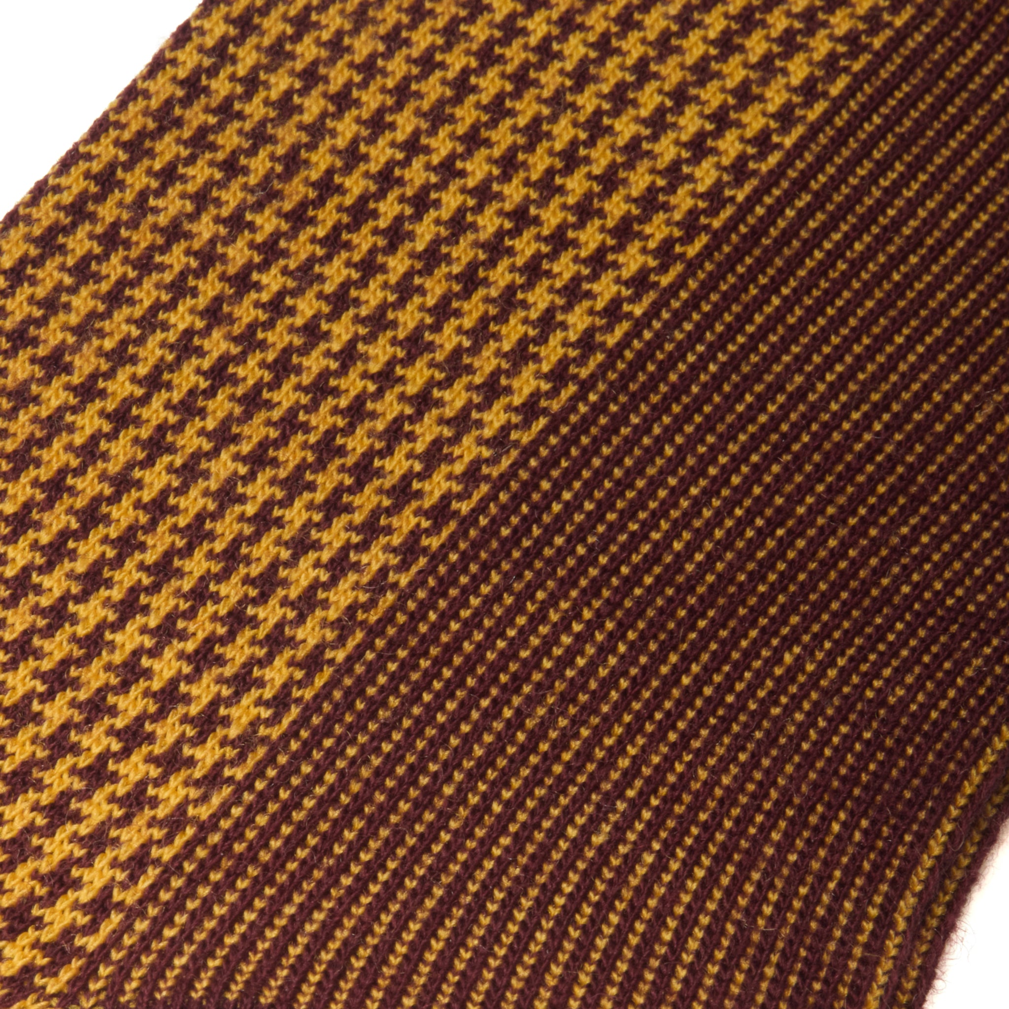 Senf & Bordeaux - Hahnentritt - Super-Solid Wolle