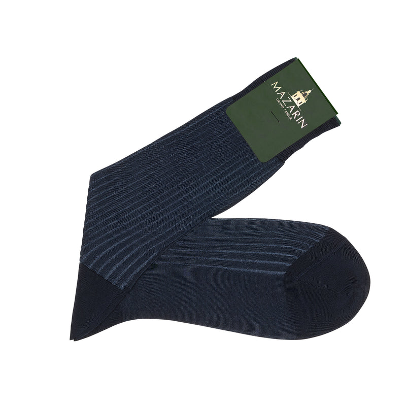 Navy & Steel Blue - Cotton Lisle