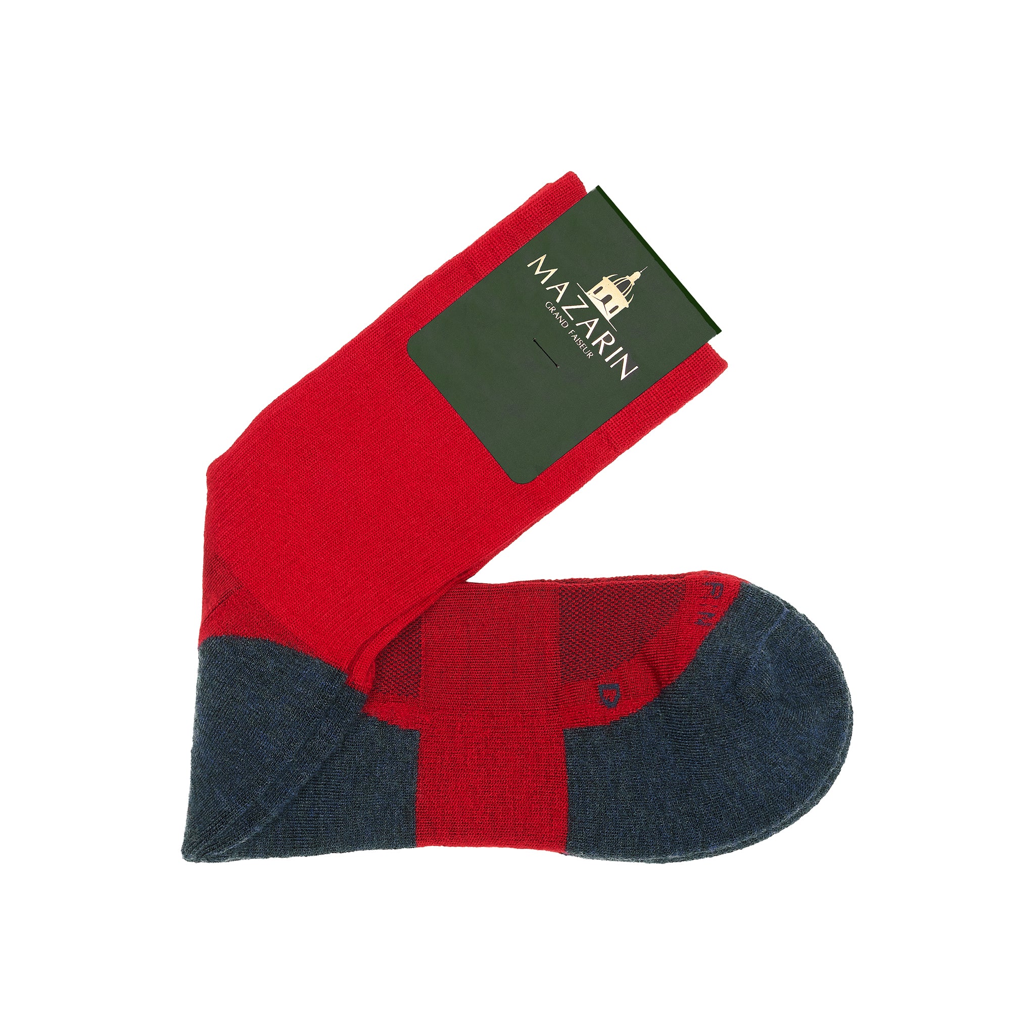 Leuchtend Rot & Stahlblau - Wolle