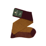 Mustard & Burgundy - Houndstooth - Super-durable Wool