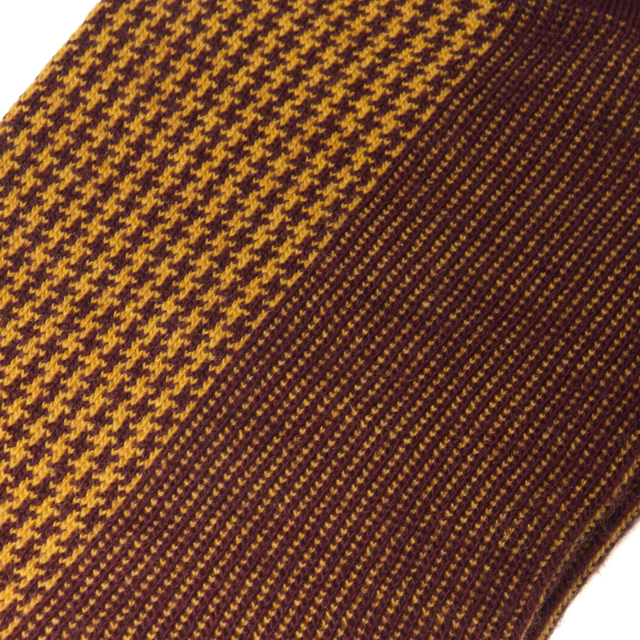 Senf & Bordeaux - Hahnentritt - Super-Solid Wolle