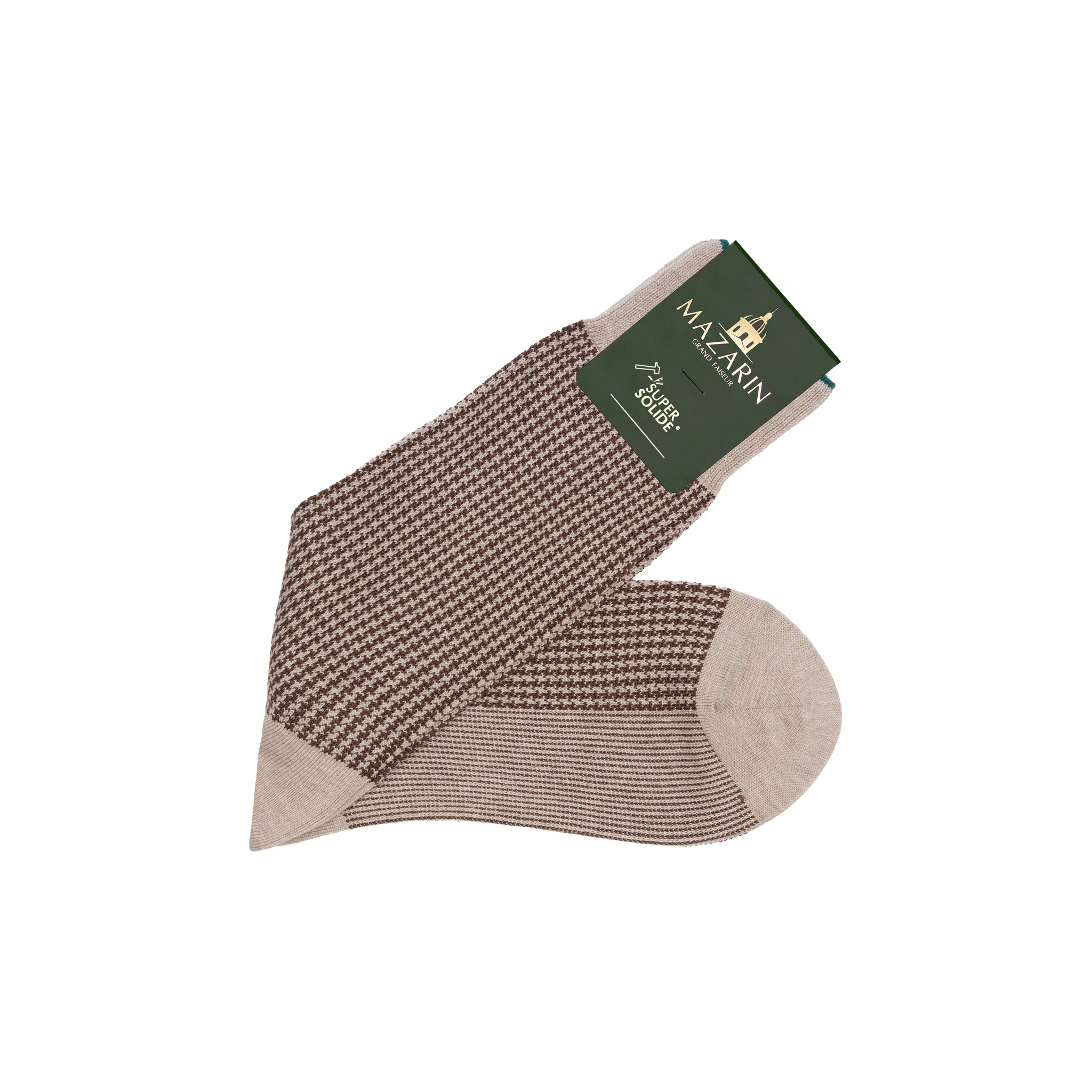 Schokoladenbraun & Beige – Hahnentritt – Super-solid Fil d’Écosse Baumwolle