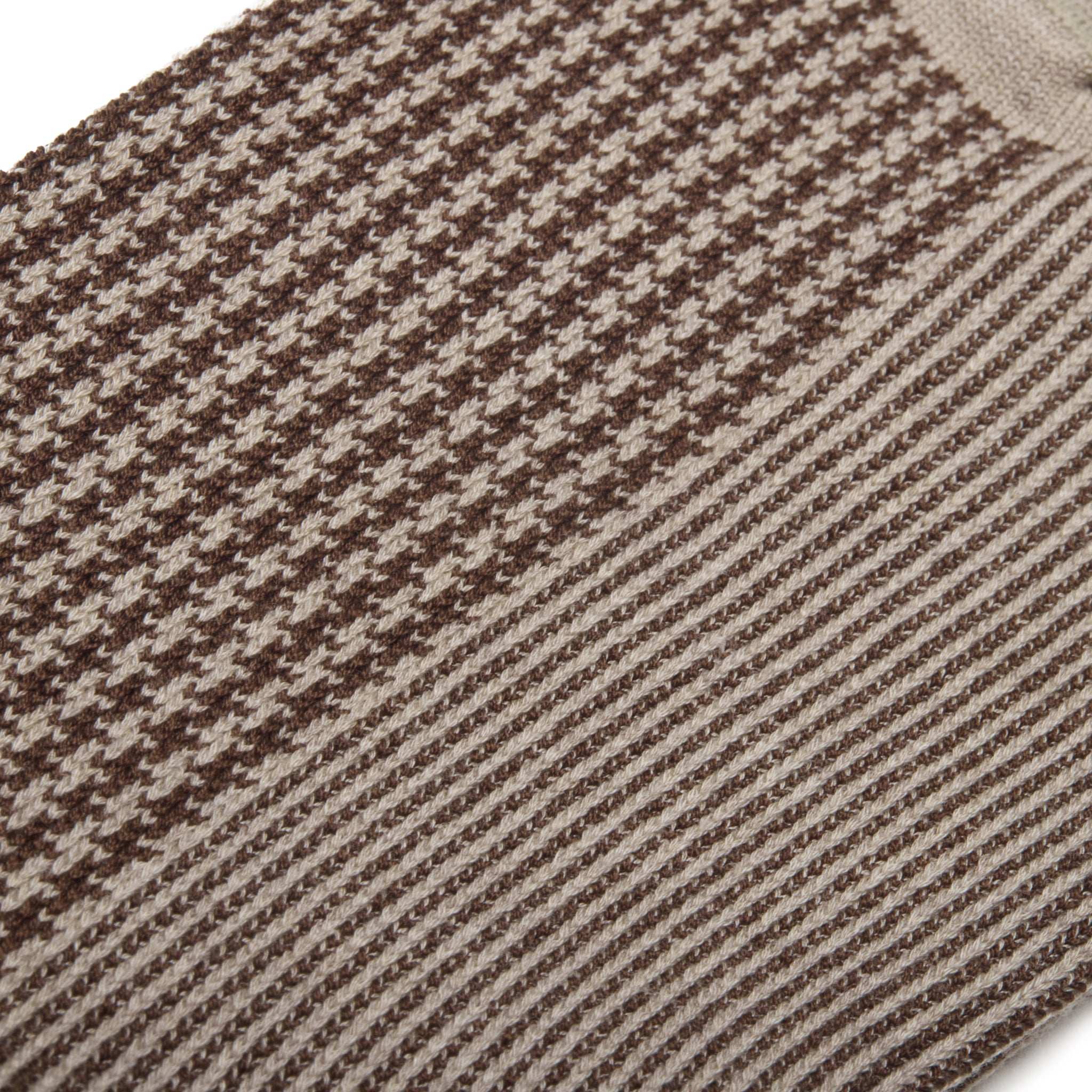 Schokoladenbraun & Beige – Hahnentritt – Super-solid Fil d’Écosse Baumwolle
