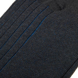 Anthracite Grey & Blue - Super-Solid Cotton Lisle