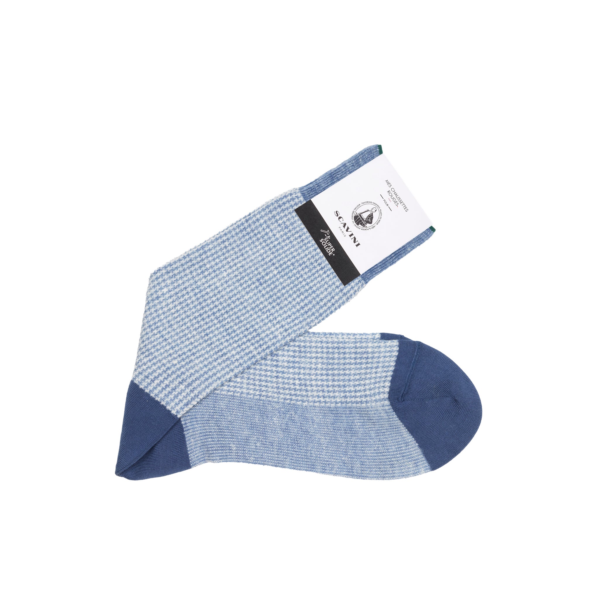 Himmelblau & Off-White – Hahnentritt – Leinen – Mazarin X Scavini