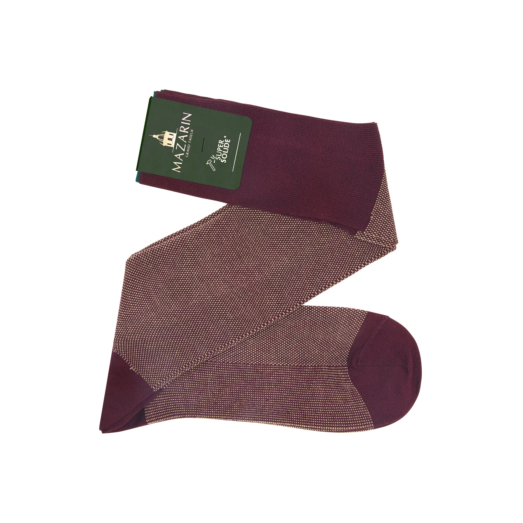Bordeaux & Beige - Kaviar - Super-Solid Fil d'Écosse Baumwolle