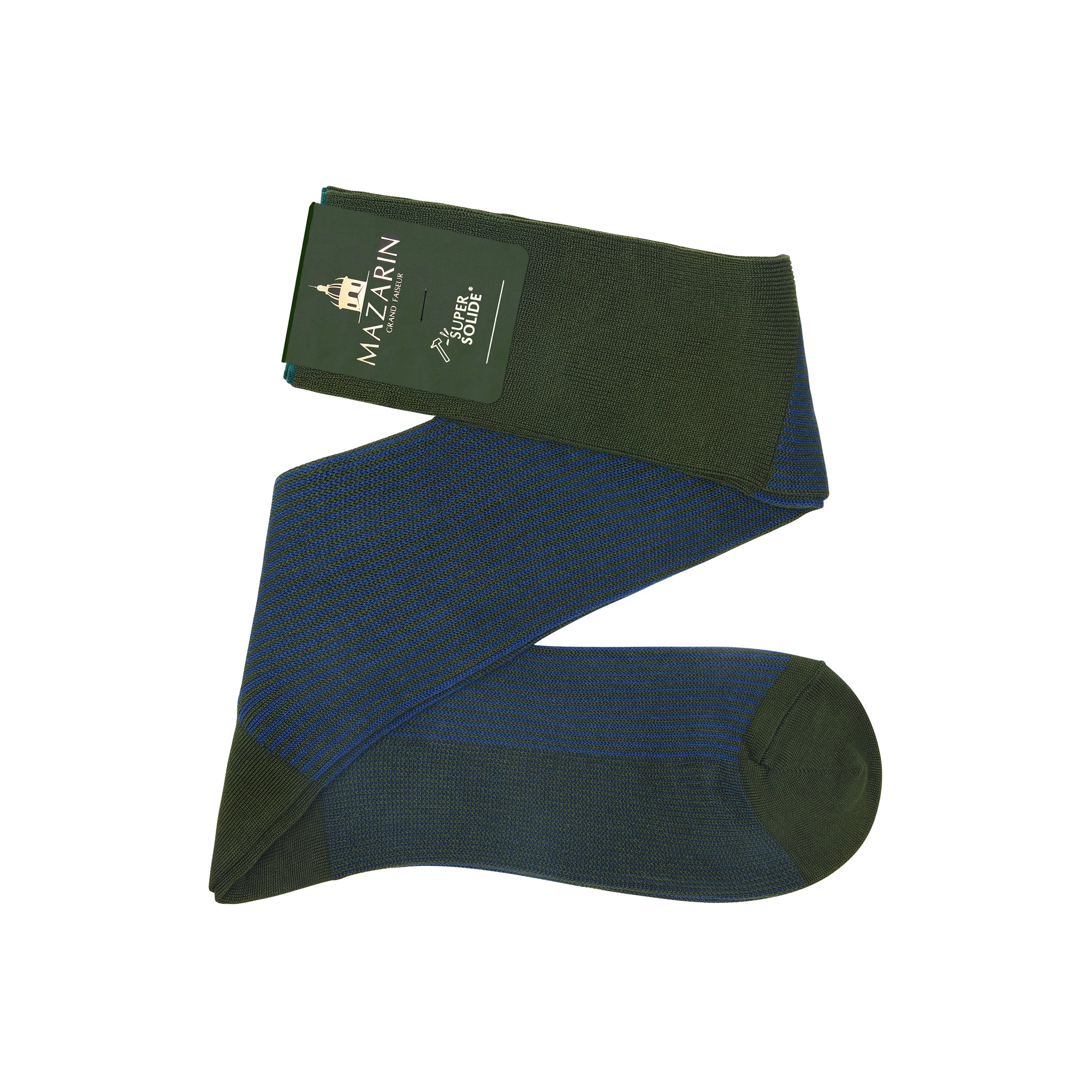 Khaki & Blau - Liegestuhl - Super-Solid Fil d'Écosse Baumwolle