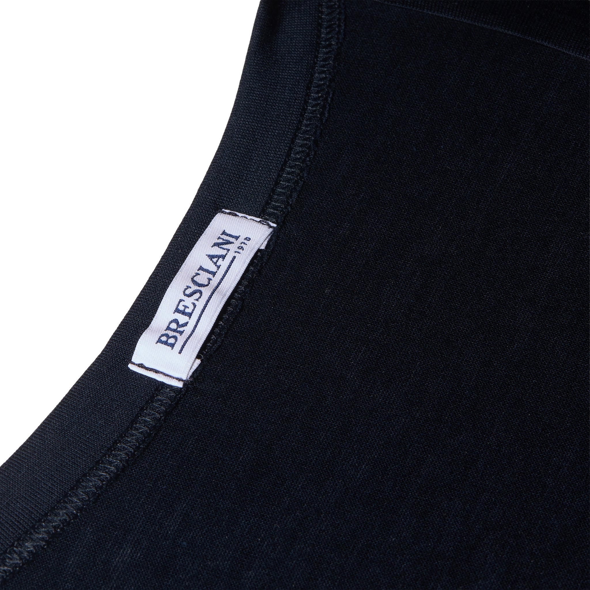 T-shirt col V - Blau - Baumwolle