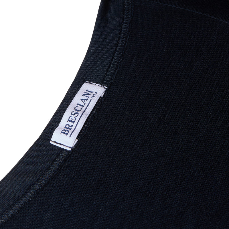 T-shirt col V - Bleu - Coton