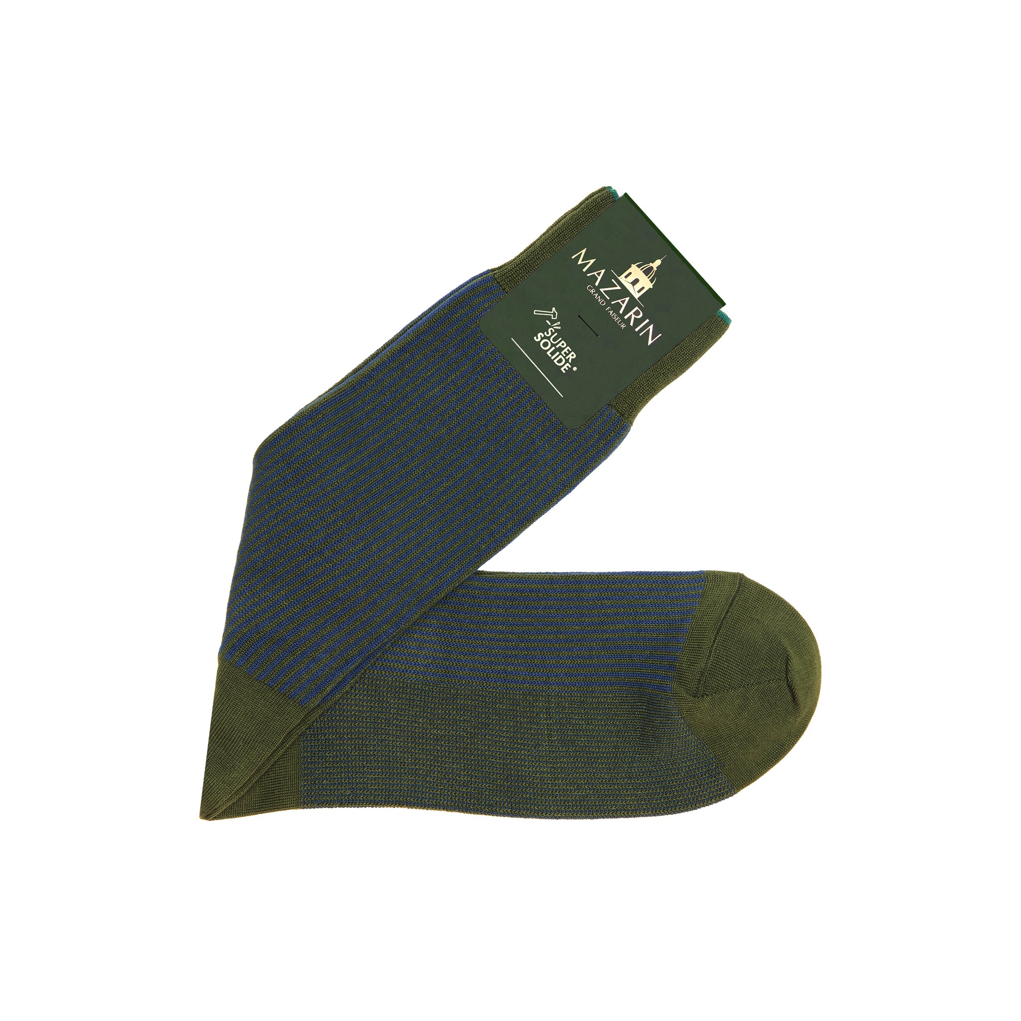 Khaki & Blau - Liegestuhl - Super-Solid Fil d'Écosse Baumwolle