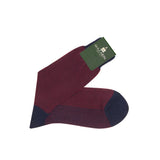 Marine & Carmin - Pied-de-poule - Fil d'Écosse