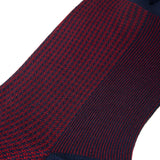 Marine & Carmin - Pied-de-poule - Fil d'Écosse