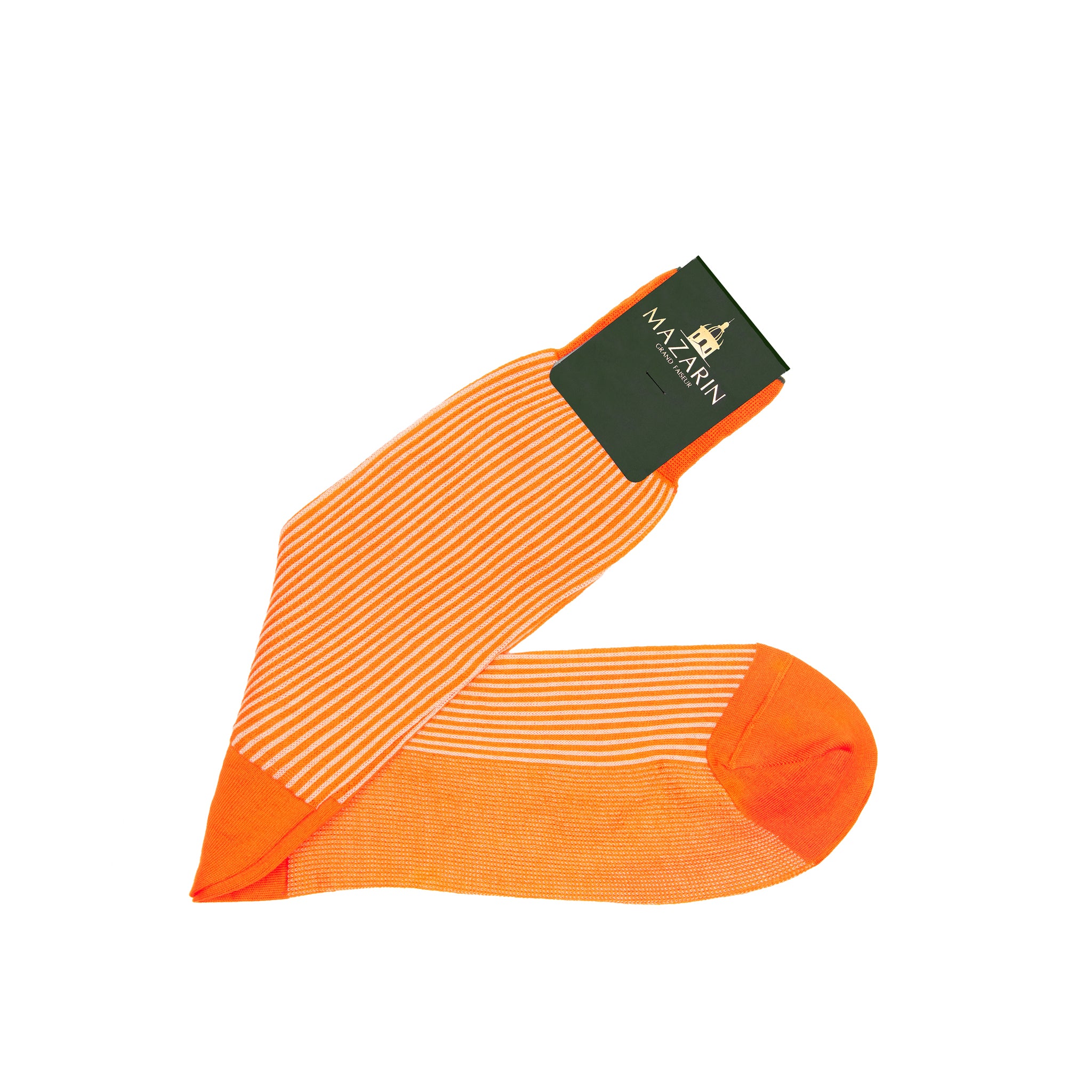 Orange & Beige - Liegestuhl-Streifen - Fil d'Écosse Baumwolle