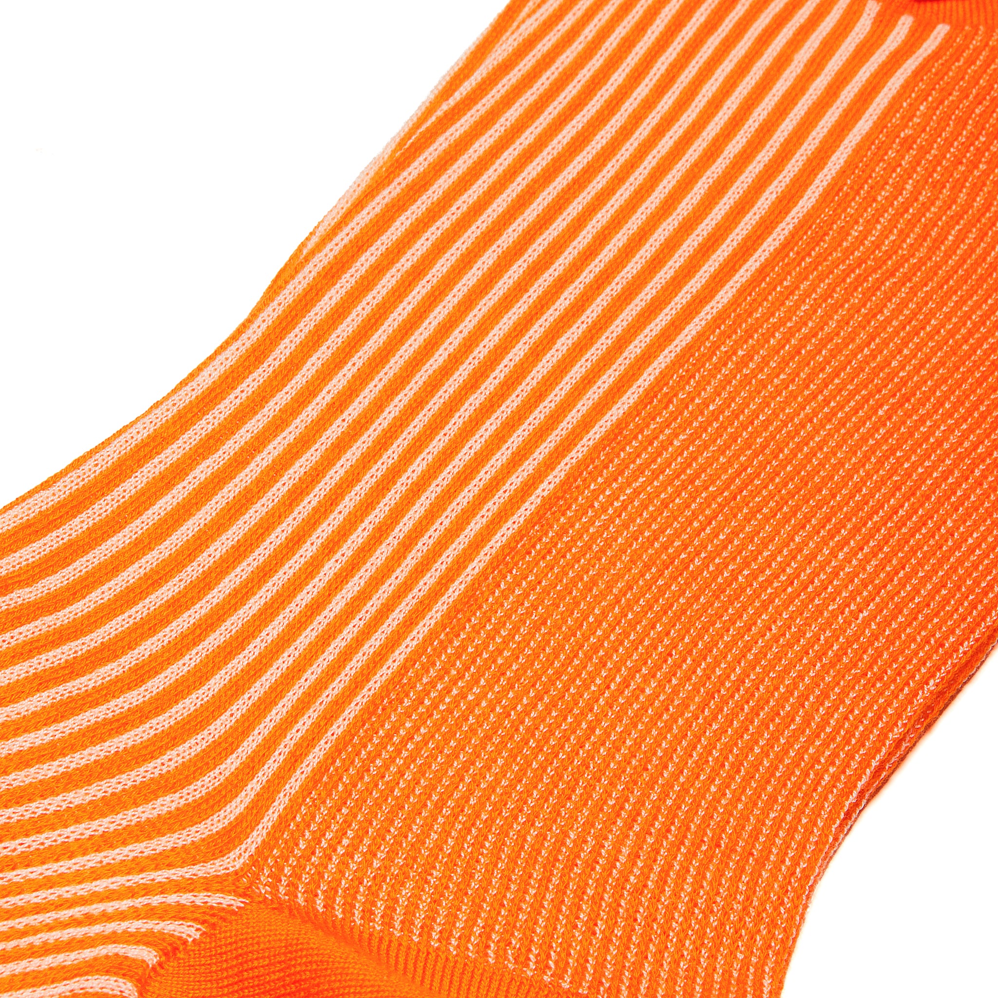 Orange & Beige - Liegestuhl-Streifen - Fil d'Écosse Baumwolle
